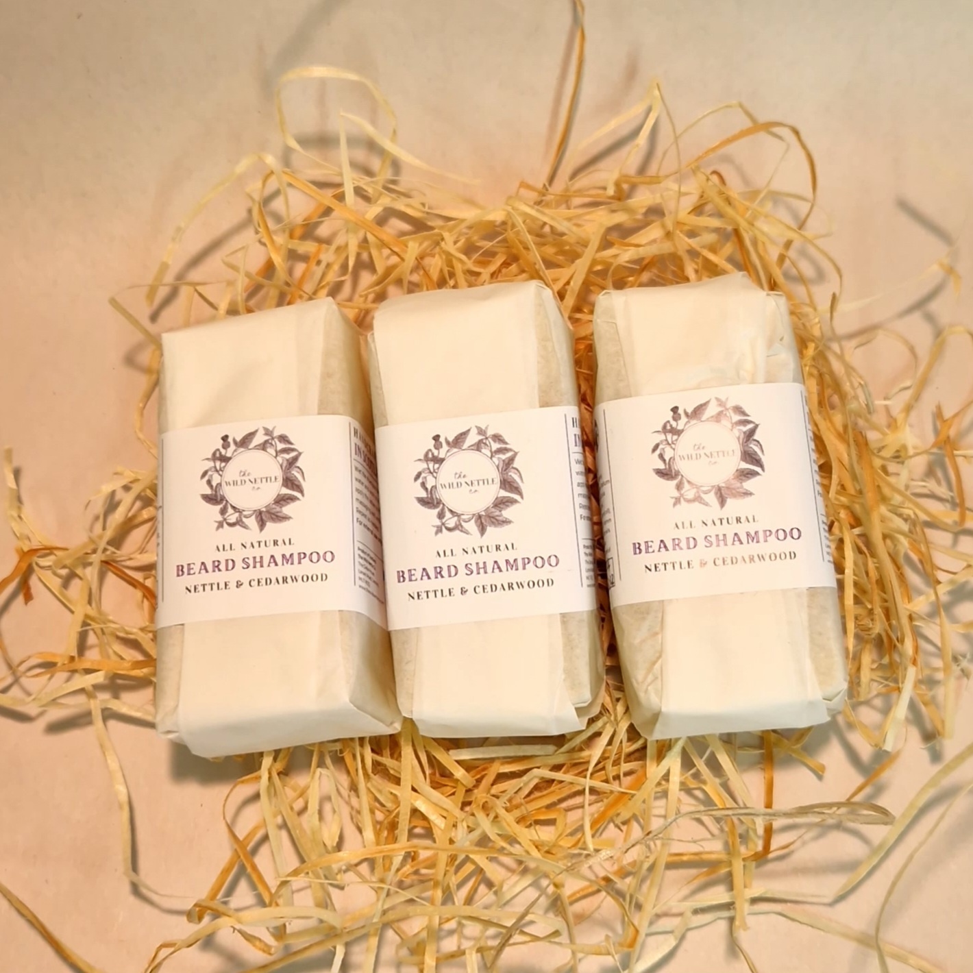 Beard shampoo bar with nettle, cedarwood and rosemary