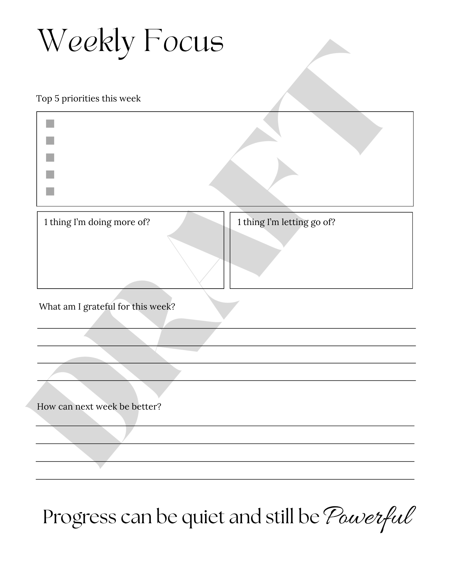mindful weekly planner printable