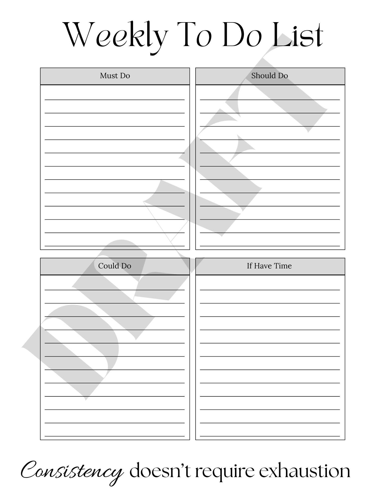 mindful weekly planner printable