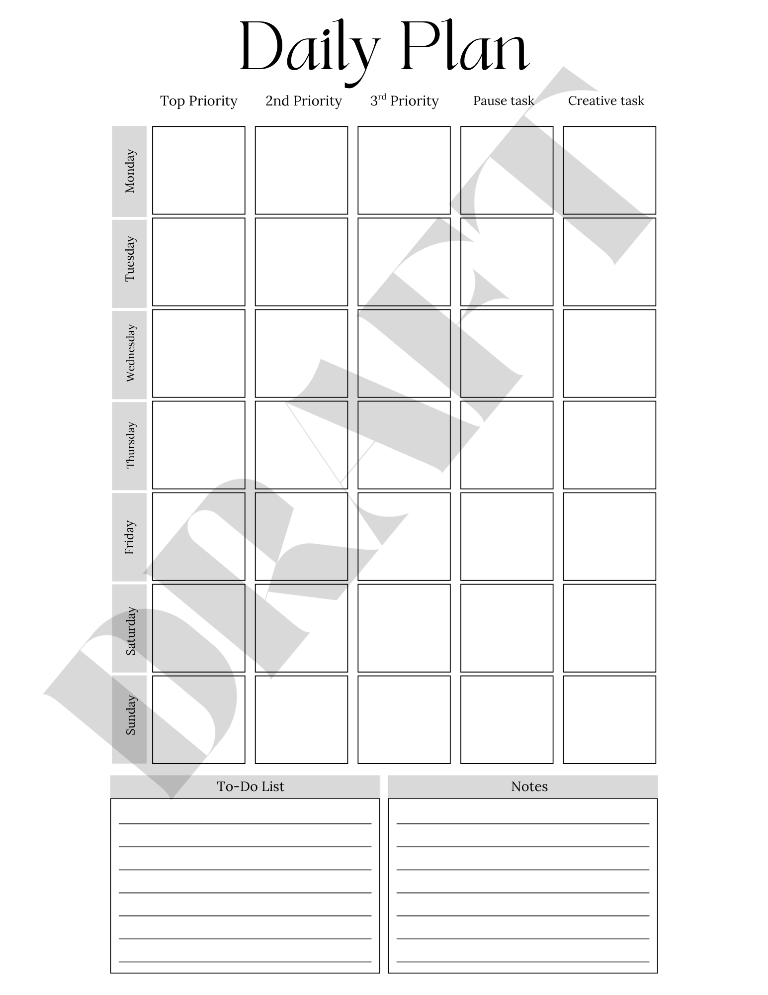 mindful weekly planner printable