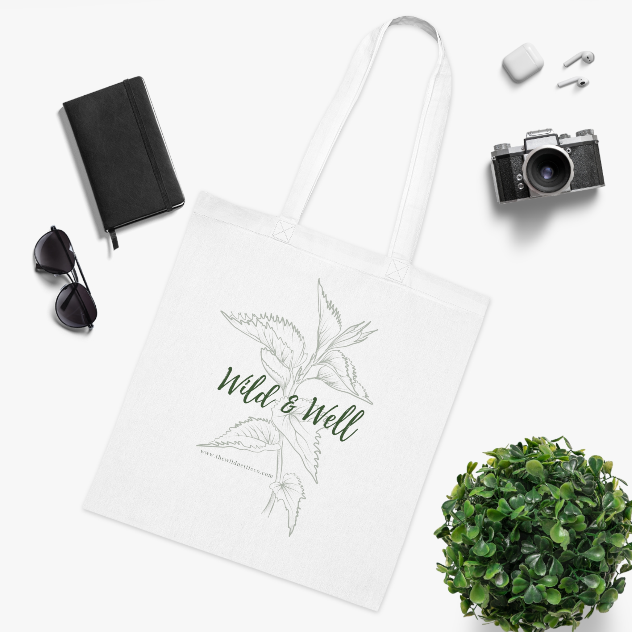 Wild & Well Botanical Cotton Tote Bag - Image 2